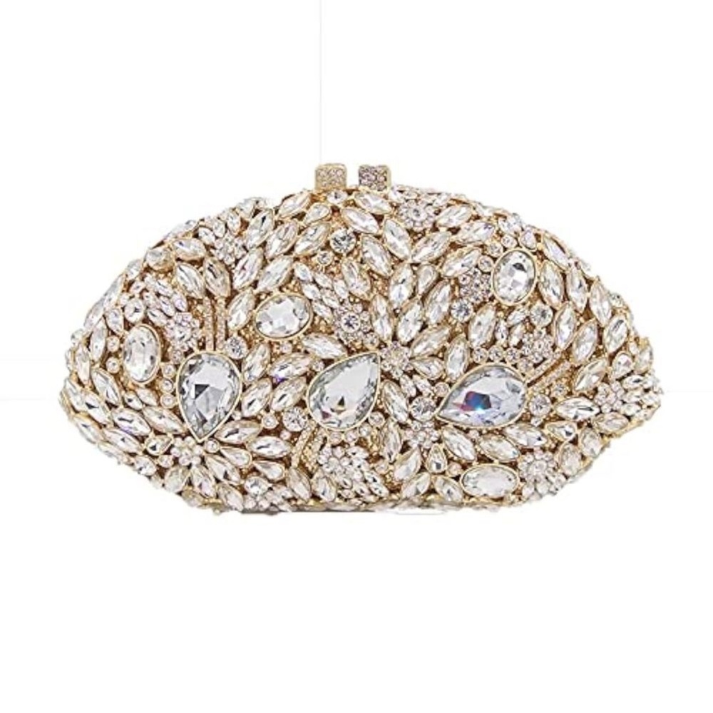 Flower Evening Bags mal Rhinestone Clutch Purse Wedding Party new
